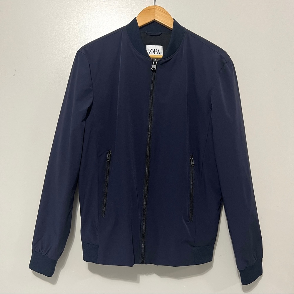 Zara Men’s Navy Blue Jacket Size Small Lightweight Preppy Academia Summer Jacket